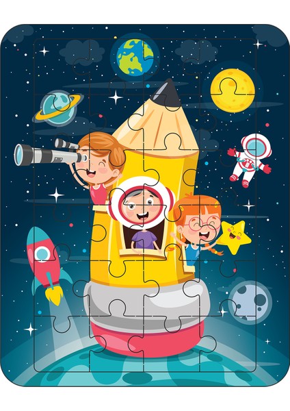 24 Parça Ahşap Eğitici Yapboz Puzzle Seti (Set 5)