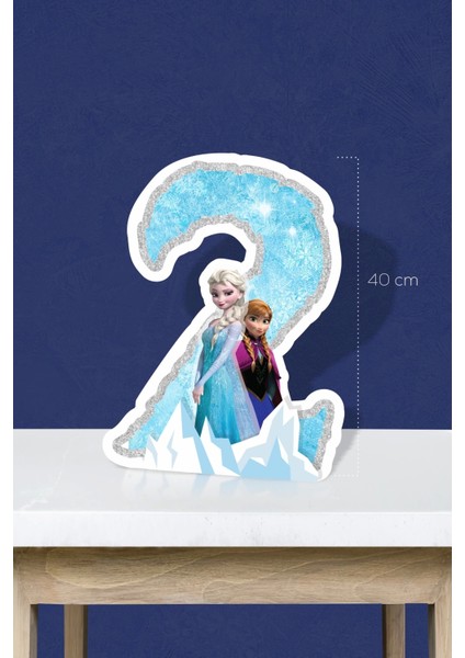 frozen karlar ülkesi temalı ayaklı rakam pano - 2 yaş (40 cm )