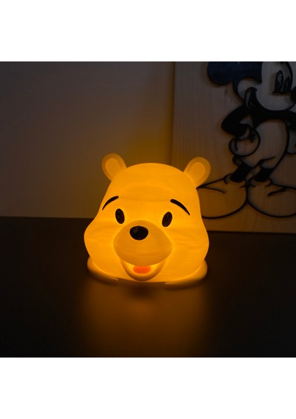 Winnie The Pooh Tealight Mumluk Sevimli Ayı Aydınlatma Pilli Tealight Ayı Kafası Çocuk Odası Dekoru