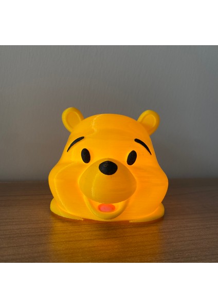 Winnie The Pooh Tealight Mumluk Sevimli Ayı Aydınlatma Pilli Tealight Ayı Kafası Çocuk Odası Dekoru