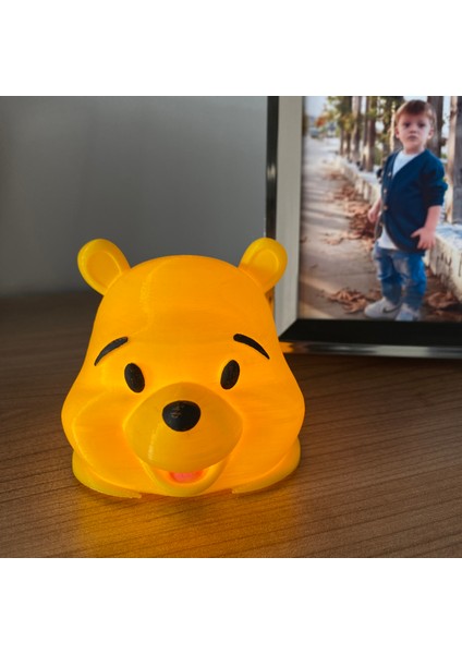Winnie The Pooh Tealight Mumluk Sevimli Ayı Aydınlatma Pilli Tealight Ayı Kafası Çocuk Odası Dekoru