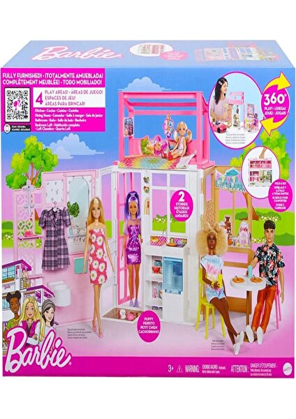 Mattel HCD47 Barbie Nin Taşınabilir Portatif Evi 007653 *2