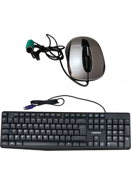 KP-1463 Standart Ps-2 Kablolu Klavye +Ps/2 Gri Mouse