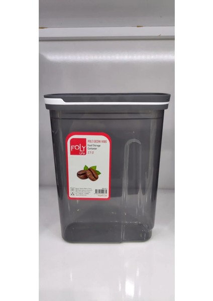 Erzak Saklama Kabı 2.7 Lt Ölçekli Kapağı Kızaklı