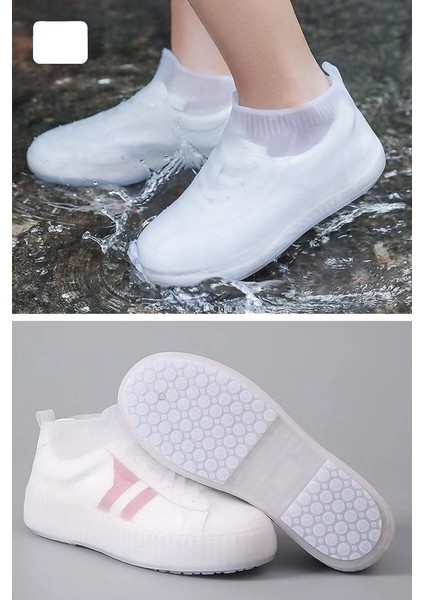 40 - 46 Numara Silikon Ayakkabı Koruyucu Kılıf Su Geçirmez Yağmur Çamur Koruyucu Kılıfı