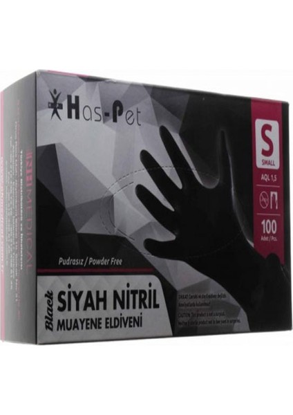 Has Pet Nitril Eldiven 100 Lü_siyah  S