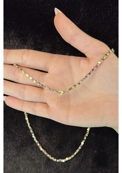 14 Ayar Altın Renkli Dorika Top Detaylı Küp Kolye fırsatları