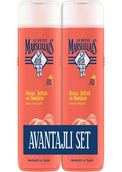 Le Petit Marseillals Duş Jeli 400ML 1+1 Avantaj Paket Beyaz Şeftali ve Nektari 636191 *6