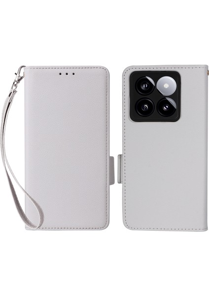 Xiaomi 14T Pro Litchi Doku Pu Deri Cüzdan Çevirmeli Telefon Kapağı (Yurt Dışından)