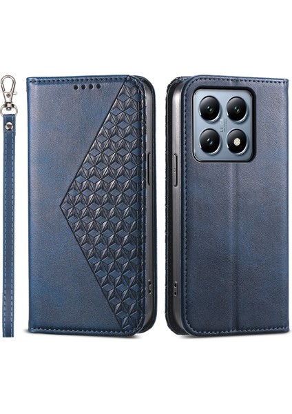 Xiaomi 14T Pro Cüzdanlı Buzağı Dokulu Pu Deri Telefon Kılıfı (Yurt Dışından)