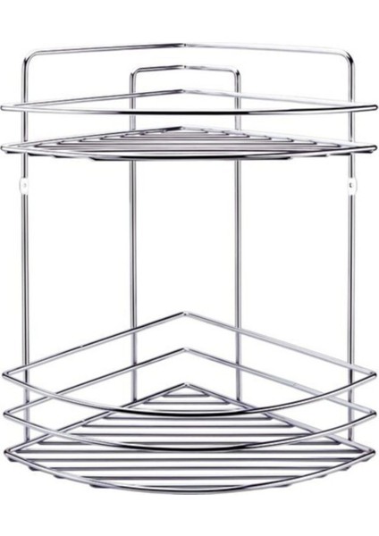Metal 2 Katlı Banyo Köşe Duş Rafı Düzenleyici 36CM