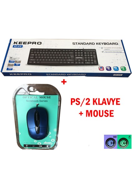 Standart PS-2 Kablolu Klavye +ps/2 kablolu Mouse set