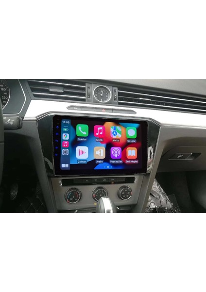 Volkswagen Yeni Passat B8 (2014-2024) Multimedya Android Sürüm 13 Kablosuz Carplay Navigasyon 10 Inç Ekran 1G Ram 16GB Hafıza Çerçeveli ve arka görüş kameralı