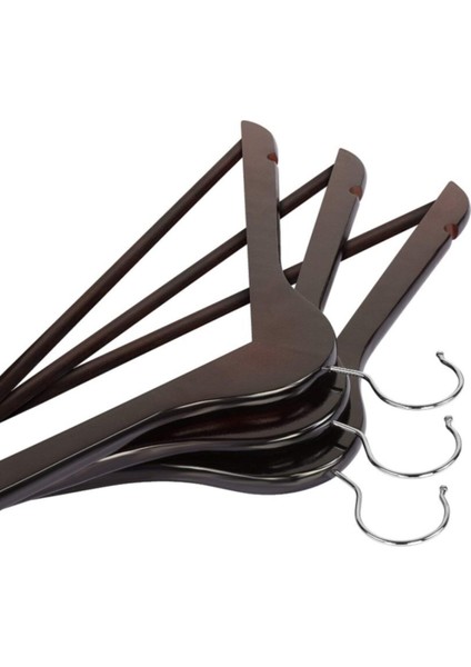 24 Adet Ahşap Görünümlü Plastik Kıyafet ve Elbise Askısı Siyah modelleri