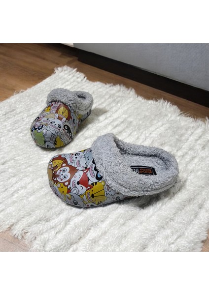 Günlük Içi Kürklü Neşeli Hayvan Figürlü Ev,anasınıf,kreş Terliği modelleri