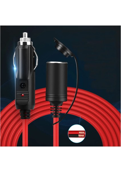 12V/24V 15A araba çakmak uzatma kablosu araç çakmaklık uzatma 3.6m