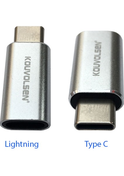 Lightning 8 pin dişi to type c erkek çevirici şarj adaptörü