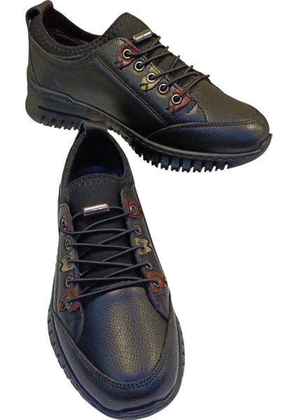 Ayak Trendi 1988 Kadın Deri Casual Ayakkabı Siyah modelleri