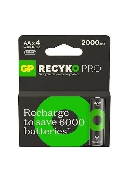 Recyko Pro 2000 Mah 4'lü Şarjlı Aa Kalem Pil