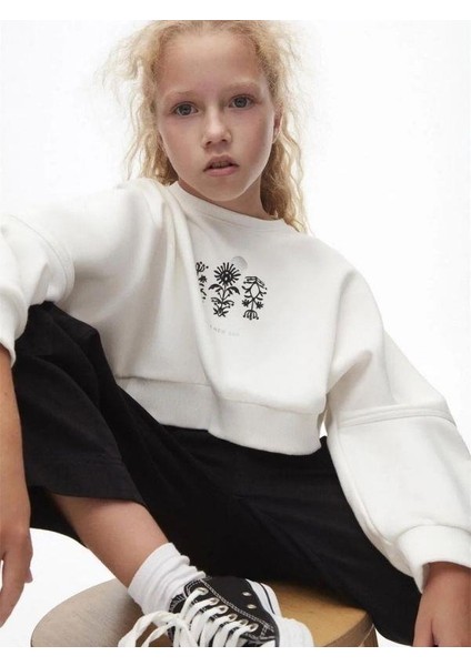 Kız Çocuk Pamuklu Iki Iplik Gün Işığı Sweatshirt