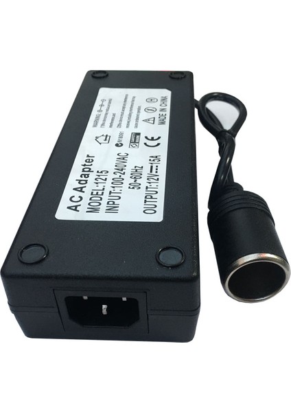 12V 15A Araç çakmaklık  Ac / Dc Dönüştürücü Adaptör