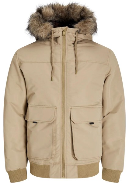 12258409 Jjconstruct Faux Fur Bomber Erkek Kadife Kürklü Ceket