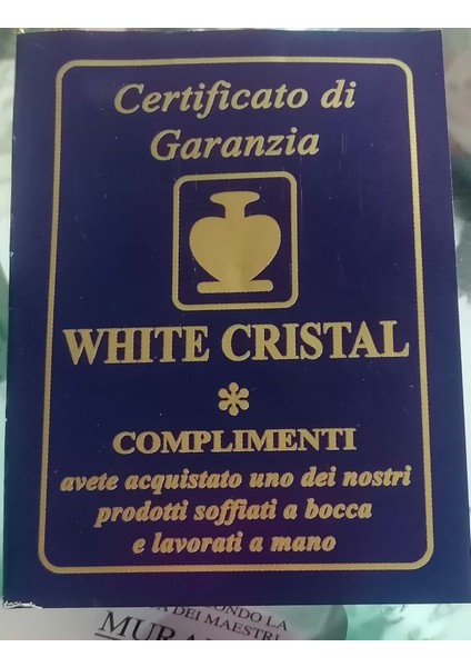 White Crystal Turkuaz Murano Italyan Karaf modelleri