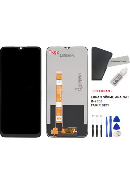 - Oppo Realme 6İ Lcd Ekran Dokunmatik -A- Kalite + B-7000 + TAMİR SETİ