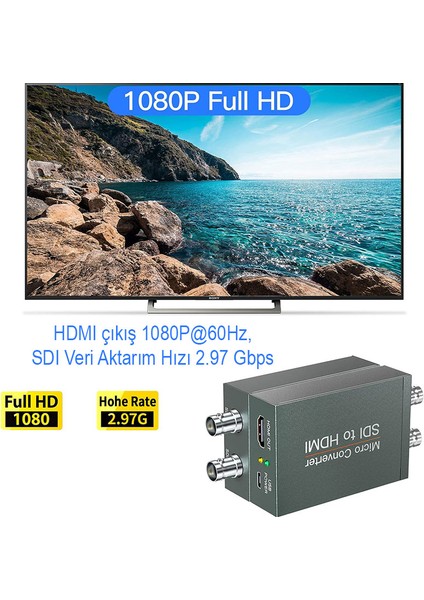 SDI to HDMI dönüştürücü sdı BNC hdmı video ses dönüştürücü