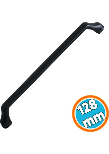 Mobilya Çekmece Mutfak Dolabı Dolap Kapak Kulbu Metal 128 mm Siyah Kulp