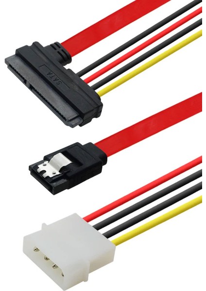 Sata data15pin to 7pin sata 4 pin molex IDE power uzatma kablosu 50cm