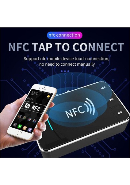 Bluetooth 5.0 NFC Alıcı Verici 3.5mm AUX HiFi Stereo Ses Adaptörü