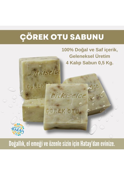 Saf Ve Doğal Içeriklerle Çörek Otu Sabunu 450 Gr (4 Kalıp)