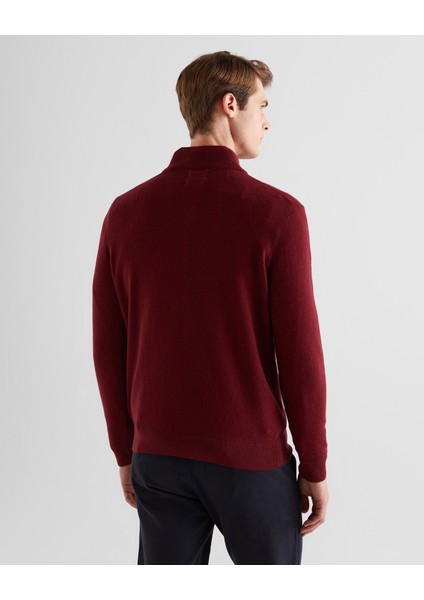 Erkek Kırmızı Regular Fit Yarım Fermuarlı Kazak 87213.604 fiyatları