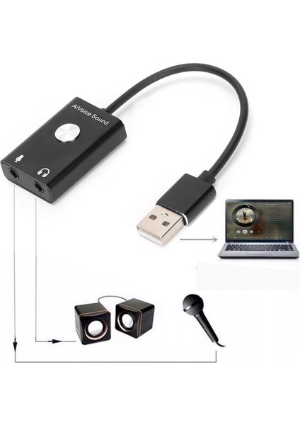 Usb ses kartı USB sanal 9.1 kanal ses kartı mikrofon kulaklık girişli