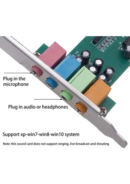 PCI ses kartı 5 kanal 4.1 Surround 3D PC PCI ses kartı CMI8738 çip