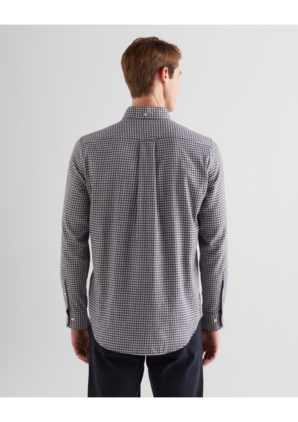 Erkek Gri Regular Fit Düğmeli Yaka Kareli Gömlek 3240213.94 fiyatları