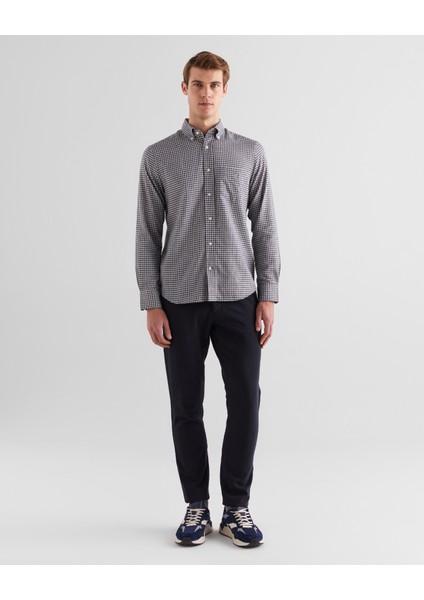 Erkek Gri Regular Fit Düğmeli Yaka Kareli Gömlek 3240213.94 modelleri