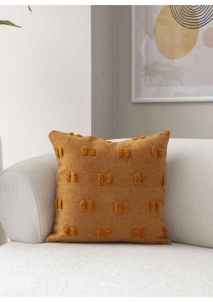 Turuncu Bohem Punch Dokuma Kırlent Kılıfı