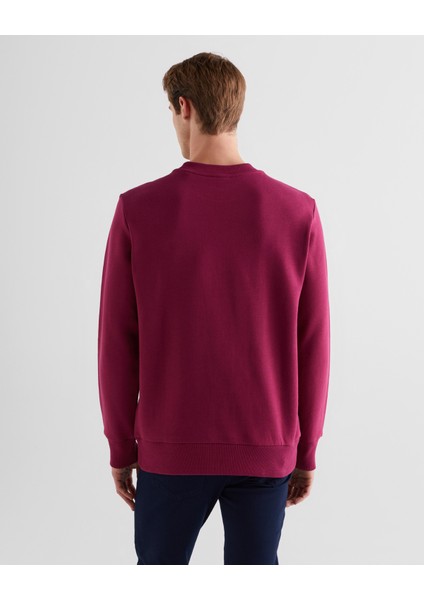 Erkek Bordo Regular Fit Bisiklet Yaka Logolu Sweatshirt 2036017.558 fiyatları