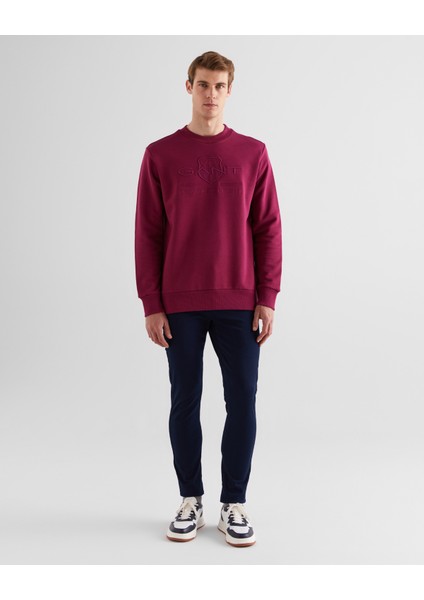 Erkek Bordo Regular Fit Bisiklet Yaka Logolu Sweatshirt 2036017.558 modelleri
