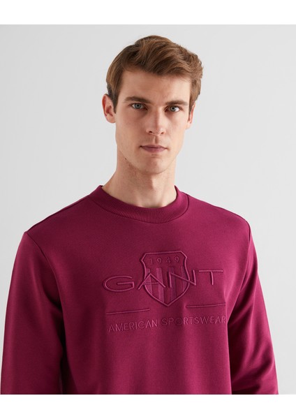 Erkek Bordo Regular Fit Bisiklet Yaka Logolu Sweatshirt 2036017.558 fırsatları
