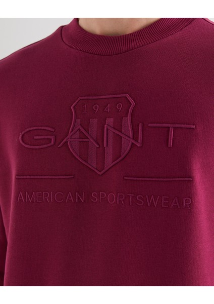 Erkek Bordo Regular Fit Bisiklet Yaka Logolu Sweatshirt 2036017.558 indirimleri