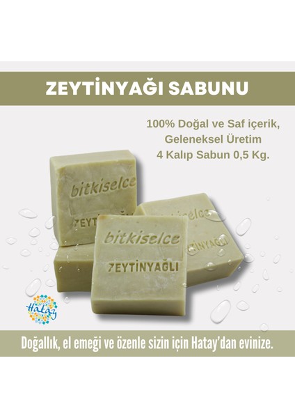 Saf Ve Doğal Içeriklerle Zeytinyağı Sabunu  450 Gr (4 Kalıp)