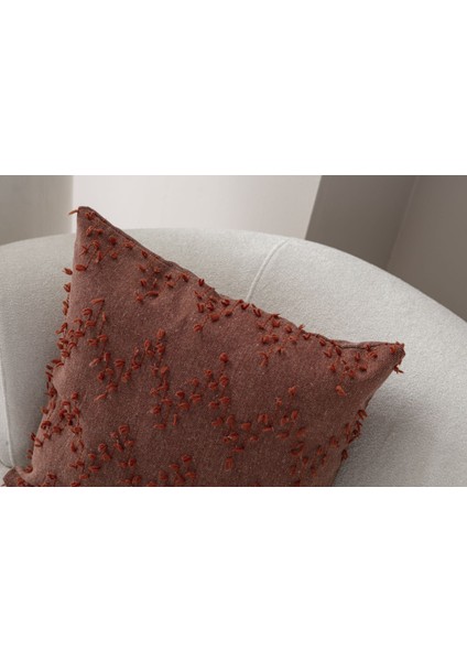 Zigzag Desen Bohem Punch Dokuma Kırlent Kılıfı Kiremit fiyatları