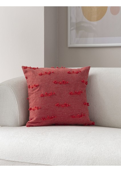 Şerit Bohem Punch Dokuma Kırlent Kılıfı Gül Kurusu