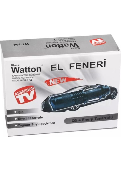 Mini Güçlü Şarjlı Pilli El Feneri  WT-304