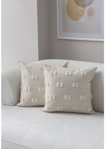 2'li Set Krem Bohem Punch Dokuma Kırlent Kılıfı fırsatları