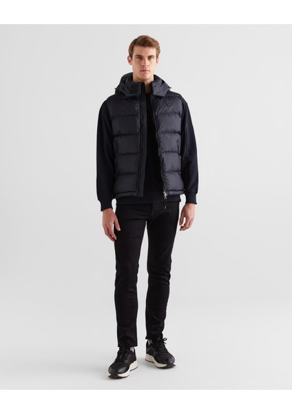 Erkek Siyah Regular Fit Kapüşonlu Yelek 7006454.5