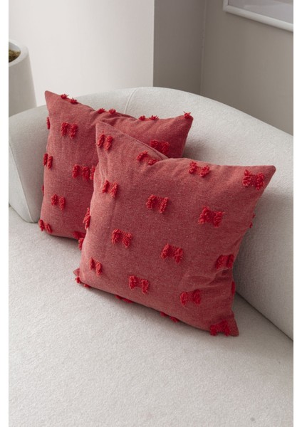 2'li Set Gül Kurusu Bohem Punch Dokuma Kırlent Kılıfı modelleri